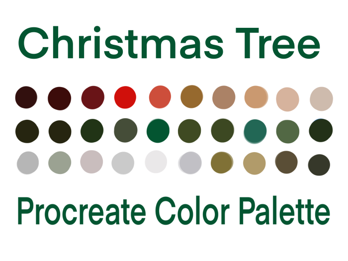 Christmas Tree Procreate Color Palette