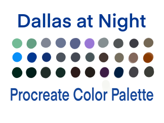 Dallas at Night Procreate Color Palette