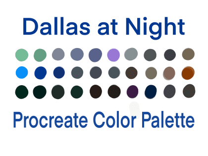 Dallas at Night Procreate Color Palette