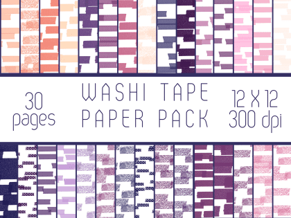 Washi Tape Digital Paper Pack
