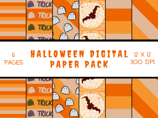 Halloween Set of 6 Digital Paper Pack