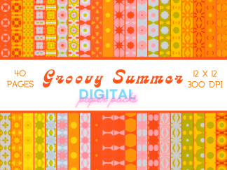 Groovy Summer Digital Paper Pack